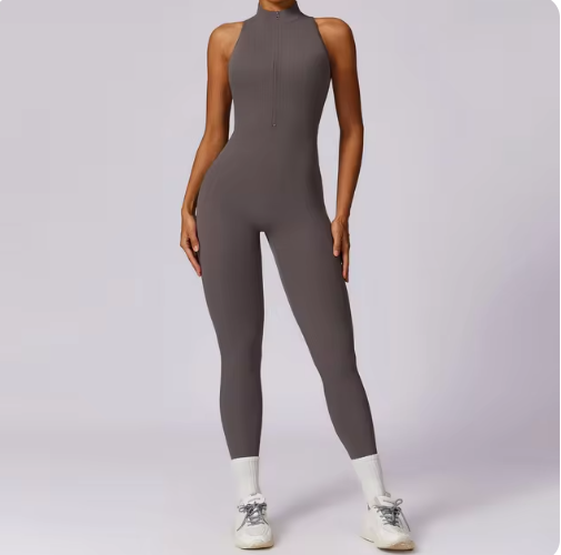 Céleste — Mock-neck long jumpsuit