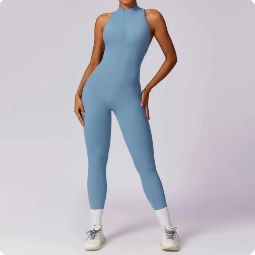 Céleste — Mock-neck long jumpsuit