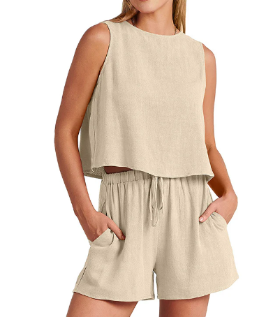 Mouette — Sleeveless top & drawstring short set