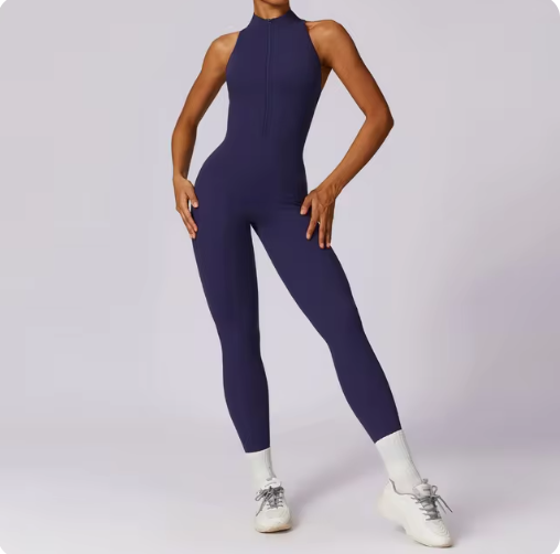Céleste — Mock-neck long jumpsuit
