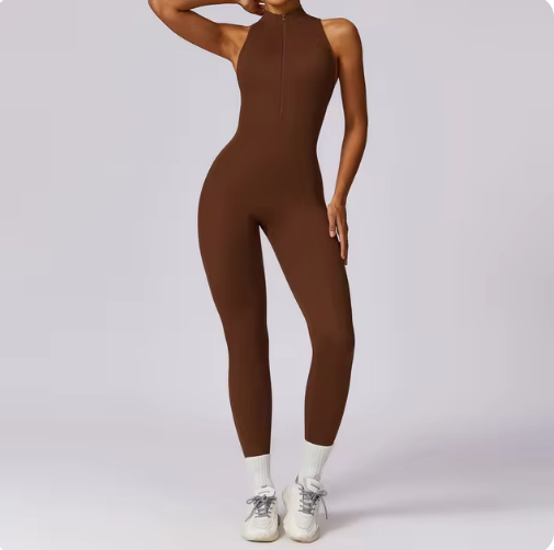Céleste — Mock-neck long jumpsuit