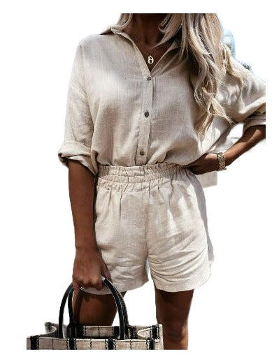 Ressac relaxed shirt and short set on white